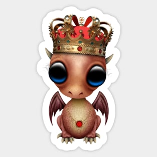 Cute Red Dragon Wearing Crown Sticker